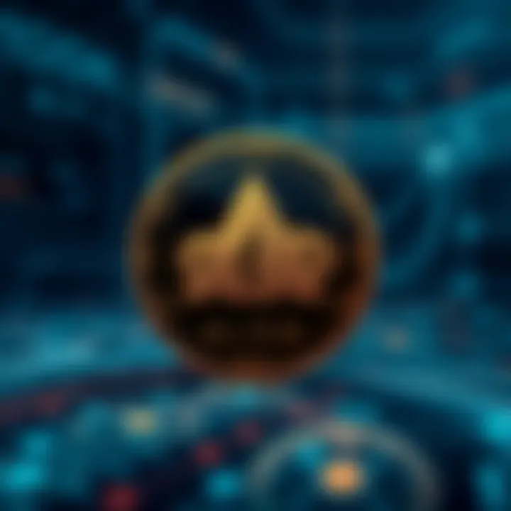 Aleo Coin Logo on a Technological Canvas Aleo Coin logo with abstract technology background