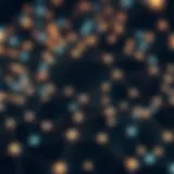 An intricate network of blockchain nodes symbolizing security