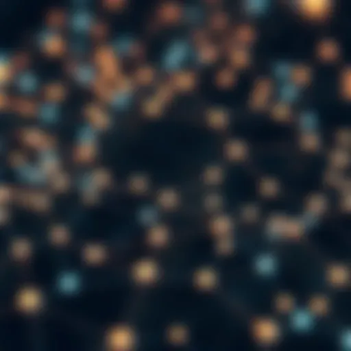 An intricate network of blockchain nodes symbolizing security