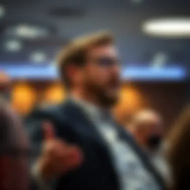 Leadership in Cryptocurrency Brad Garlinghouse addressing a conference on cryptocurrency