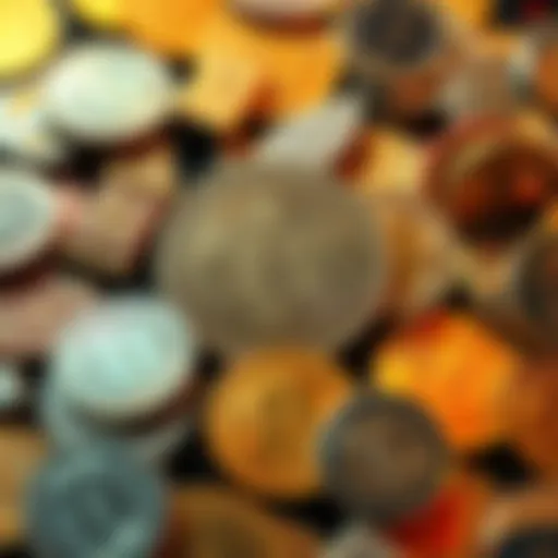 Diverse Forms of Digital Currency An intricate illustration of digital currencies, showcasing their diverse forms and uses.