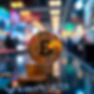 Cryptocurrency Trends and Influence An abstract depiction of cryptocurrency trends linked to WallStreetBets