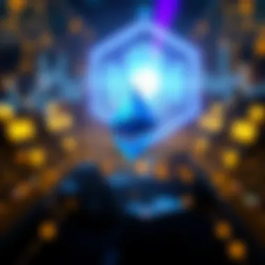 Decentralized Applications on Ethereum An artistic representation of decentralized applications operating on the Ethereum blockchain.