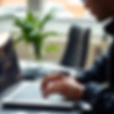 Analyzing Cryptocurrency Data A person analyzing cryptocurrency data on a laptop