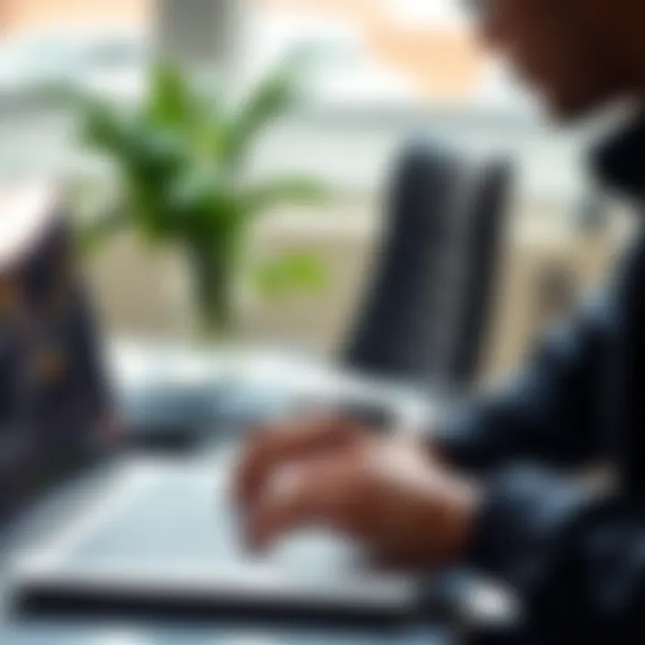 Analyzing Cryptocurrency Data A person analyzing cryptocurrency data on a laptop