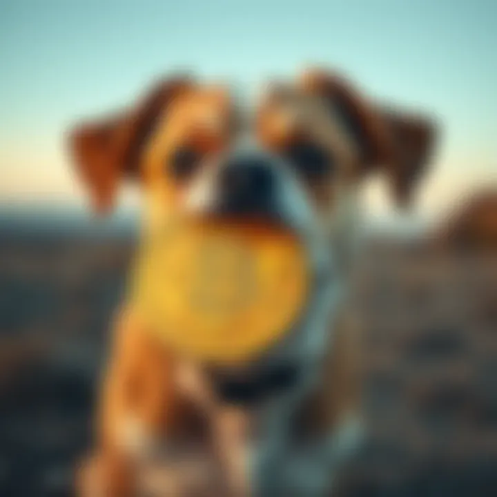 Dog with Bitcoin Coin A creative representation of a dog holding a Bitcoin coin in its mouth