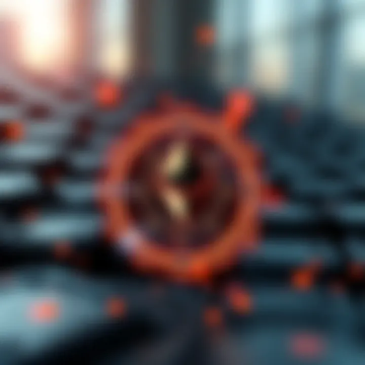 Blockchain Technology and Etherscan Features Visual representation of blockchain technology with Etherscan features highlighted