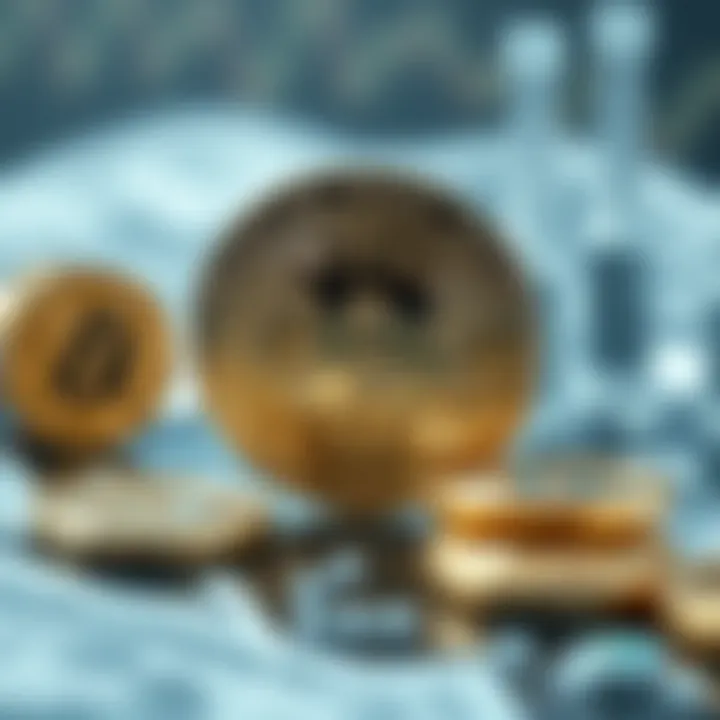 Cryptocurrency's Influence on Financial Systems An abstract representation of financial systems influenced by cryptocurrencies