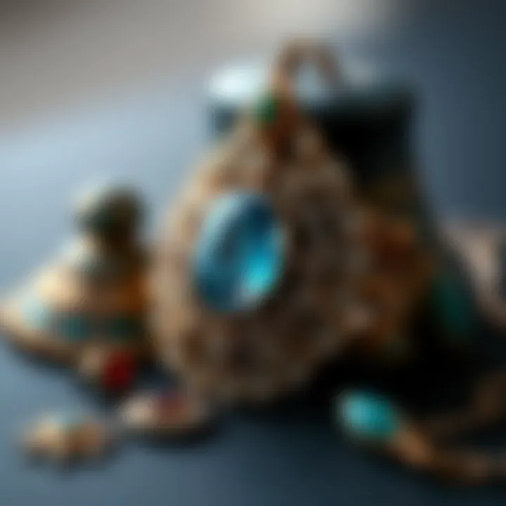 Cultural Significance of Jewelry An artistic representation of cultural symbols associated with jewels