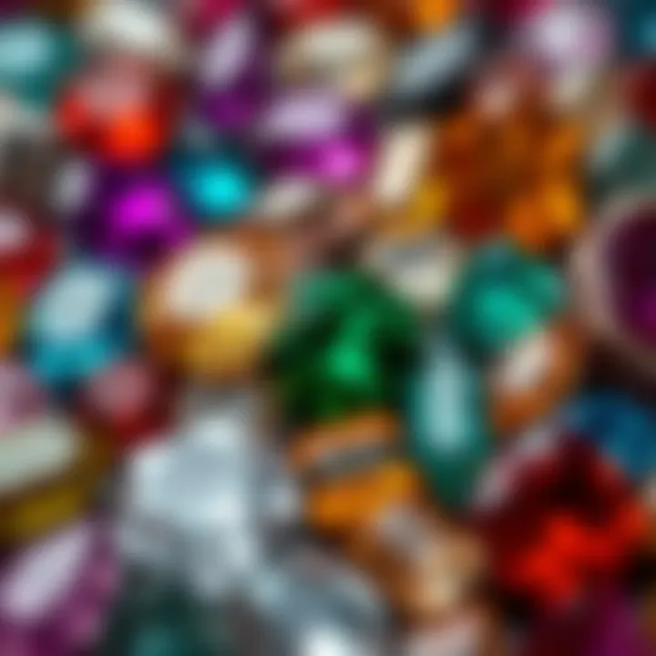 Diversity in Gemstones A collection of various gemstones highlighting their unique colors and forms