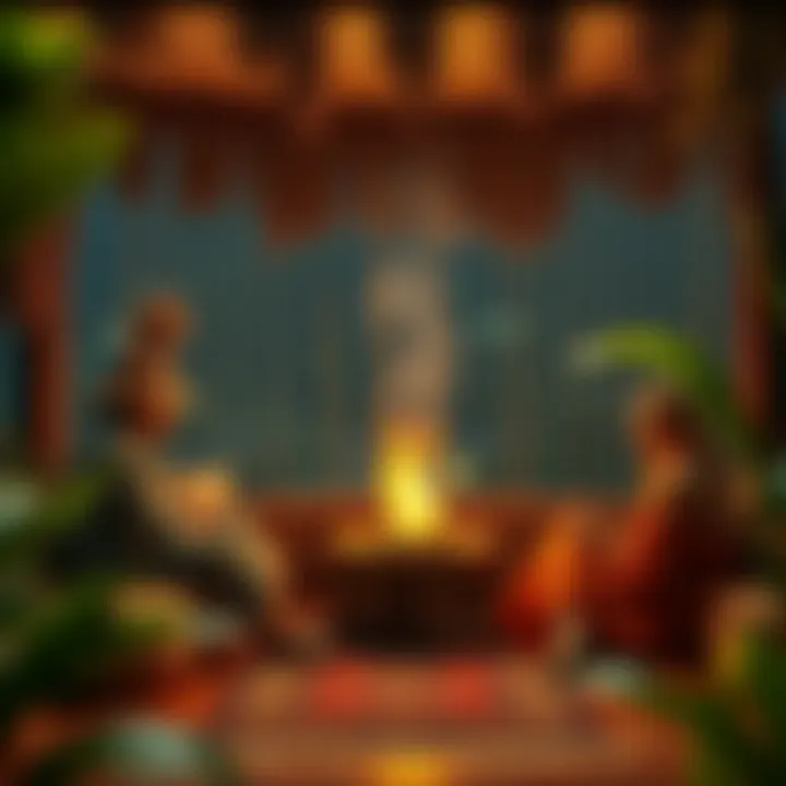 Modern Kava Experience A serene setting depicting the modern consumption of kava