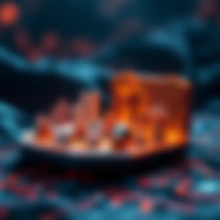 Digital Assets and NFT Technology Visual representation of digital assets powered by NFT technology