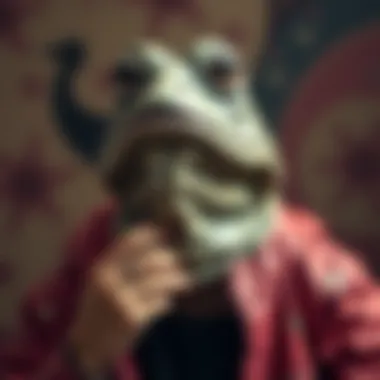 An artistic depiction of Pepe in the context of cryptocurrency