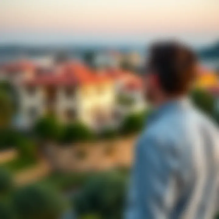 Investing in Real Estate in Portugal A scenic image of a foreign investor contemplating a property in Portugal.