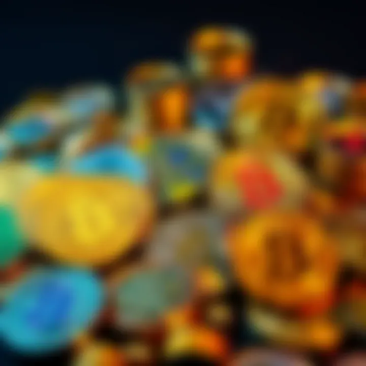 Diversity of Cryptocurrency Assets A diverse array of cryptocurrency coins