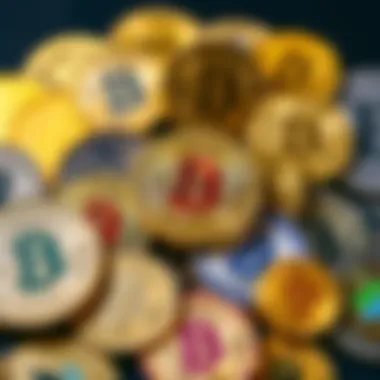 Varieties of Cryptocurrency Coins Diverse cryptocurrency coins displayed