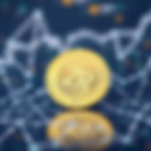 ZRX Token and Ethereum Blockchain ZRX token representation with Ethereum blockchain background